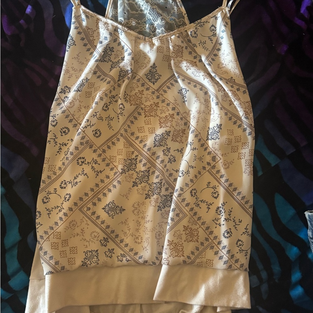 Floral Patterned Satin Camisole